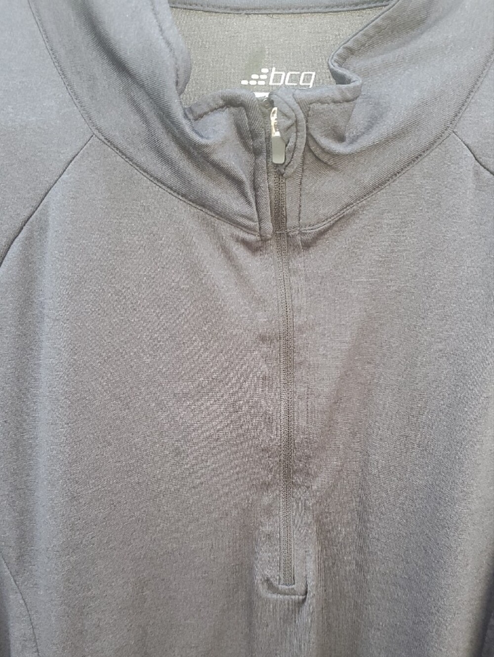 Mens Big & Tall 2X BCG Black Athletic Quarter-Zip Pullover - Picture 4 of 7